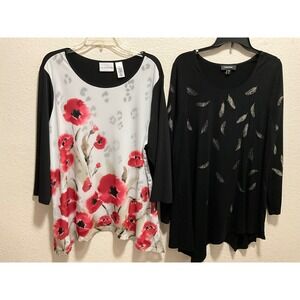 Bundle 2 tops Alfred Dunner Karen Kane Womens size xl and 1xl
